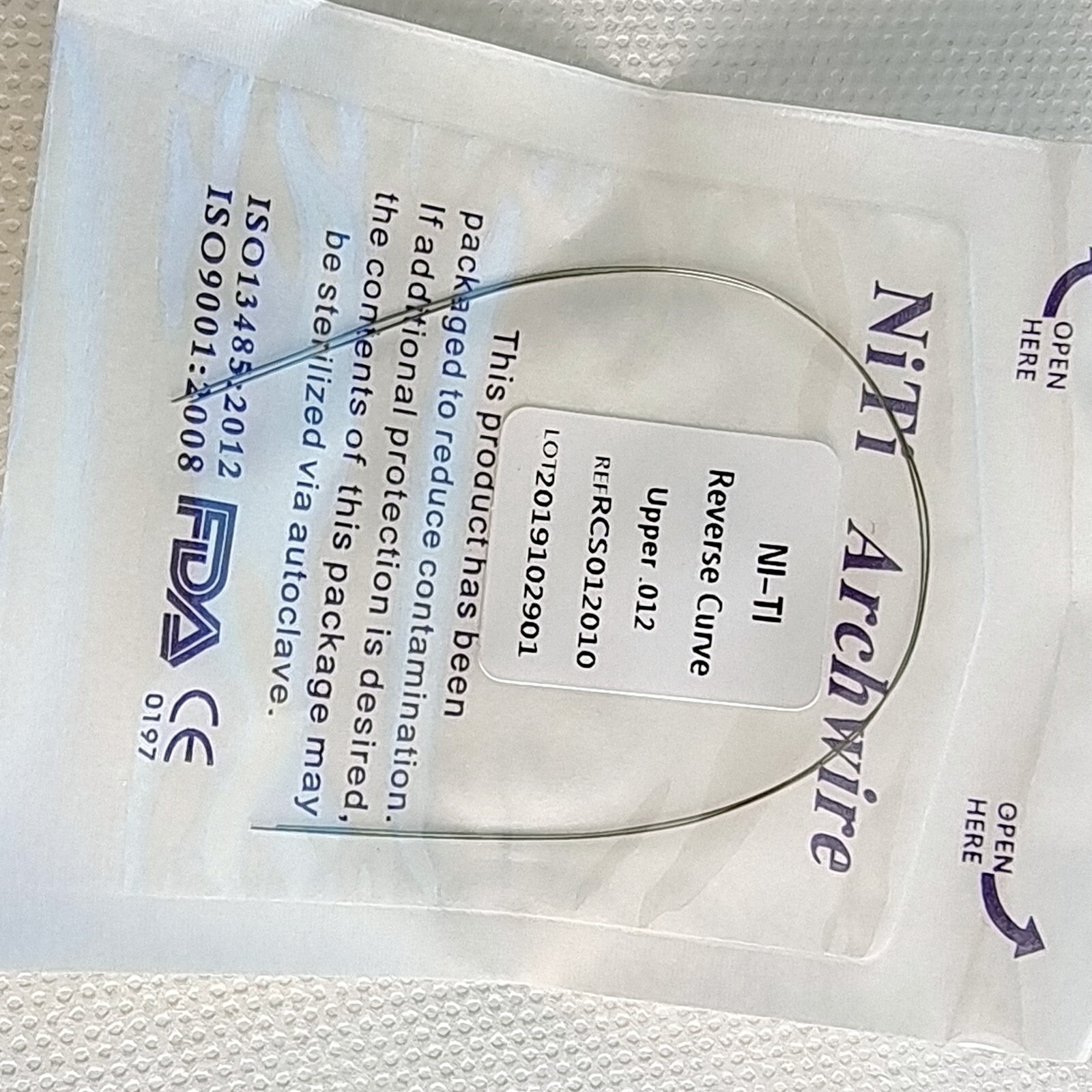 10packs Dental Arcos de Ortodoncia NITI Alambre de Arco de Curva Inversa