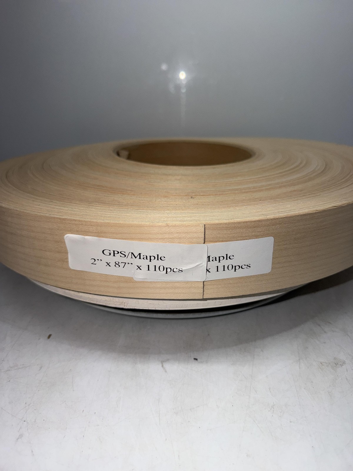 New Roll of GPS / Maple Veneer Edging 2″ x 87″ x 110 pcs 1/64″ thick .02″ & .5mm