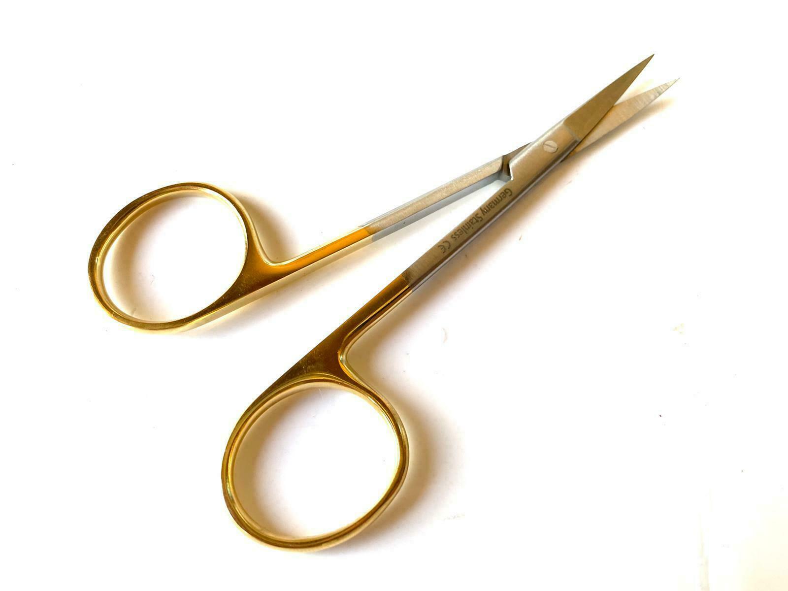 Premium GERMAN TC Iris Scissors 4.5″ Curved Surgical Dental Instruments