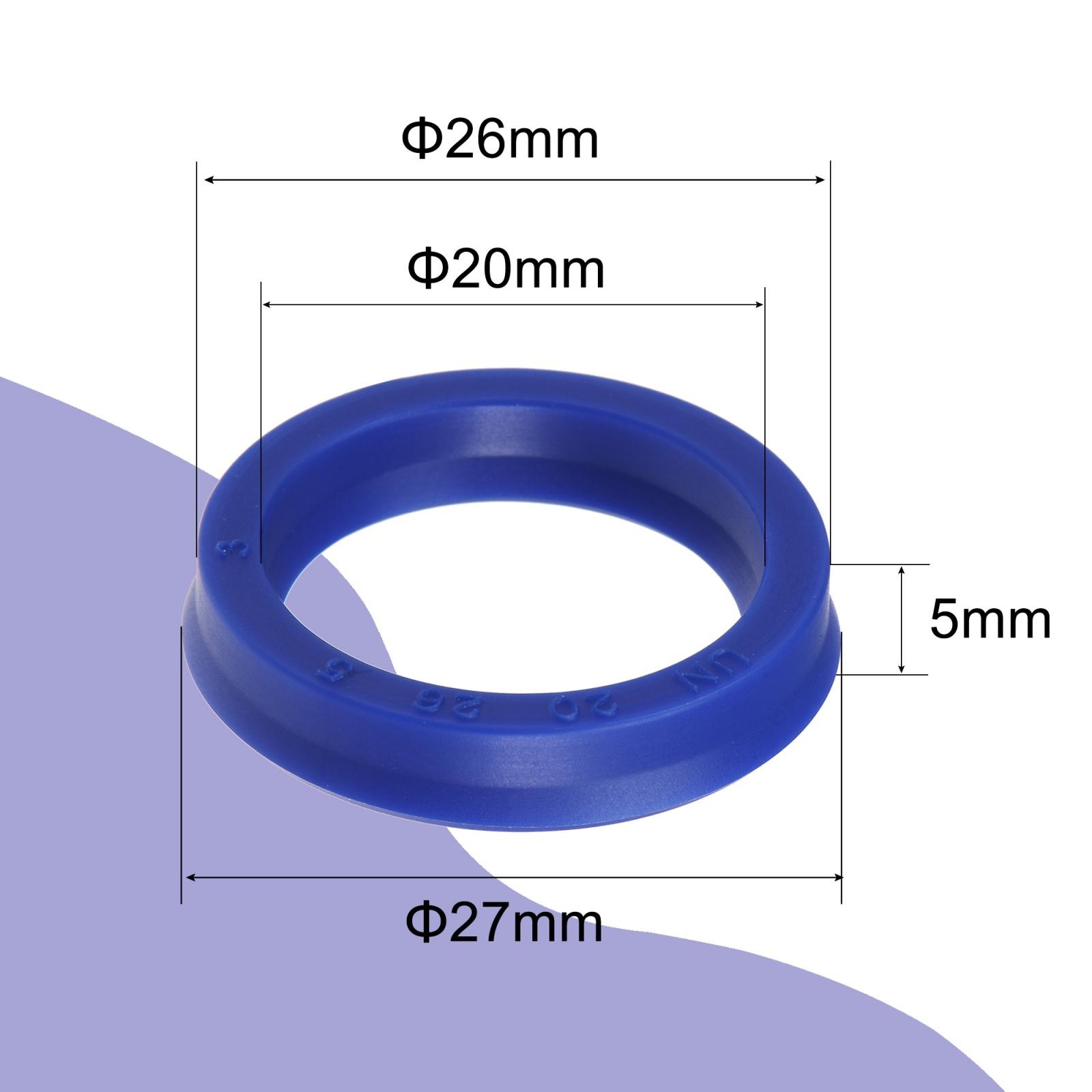 10pcs UN Radial Shaft Seal 20mm ID x 26mm OD x 5mm Width PU Oil Seal Blue