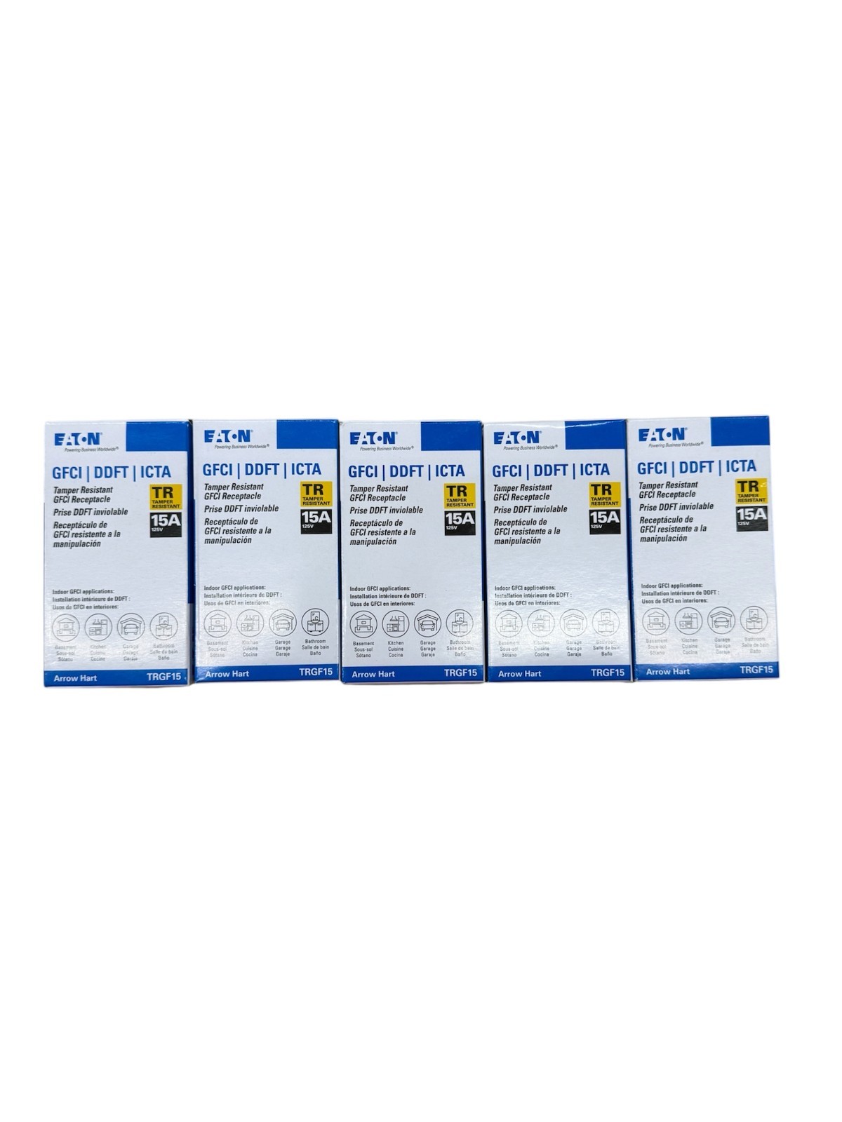 10 PCS Eaton TRGF15 15A Tamper Resistant GFCI Outlet Receptacle 125V White