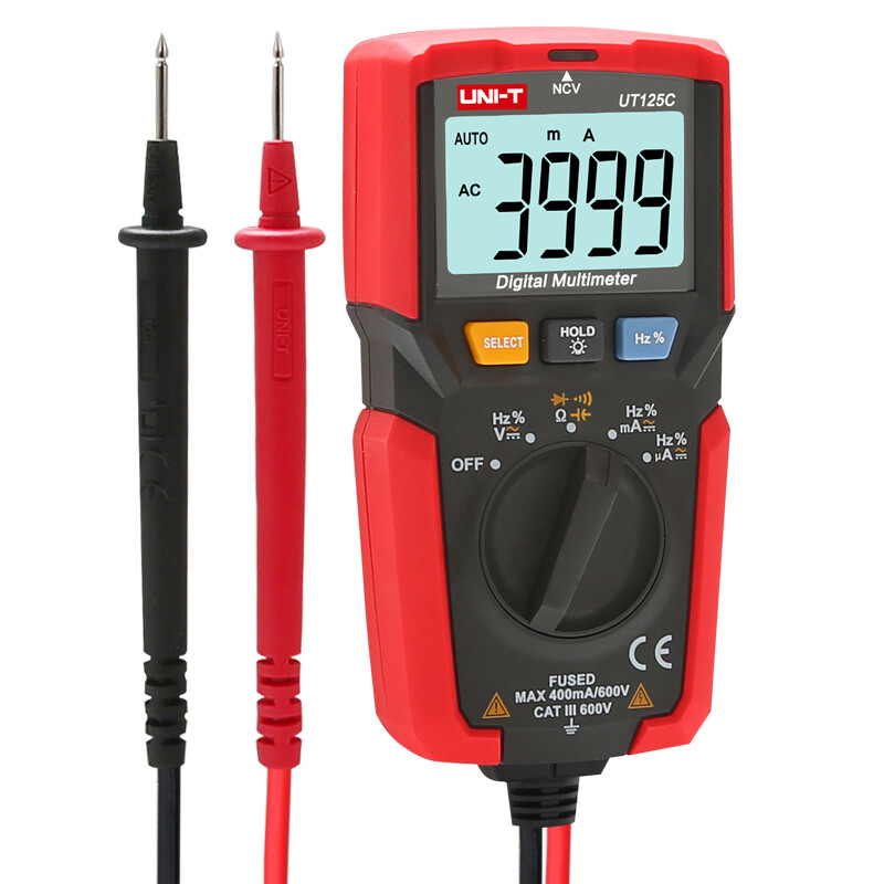 UNI-T Pocket Multimeter Digital NCV AC DC Voltmeter Ammeter Ohm Cap Test UT125C