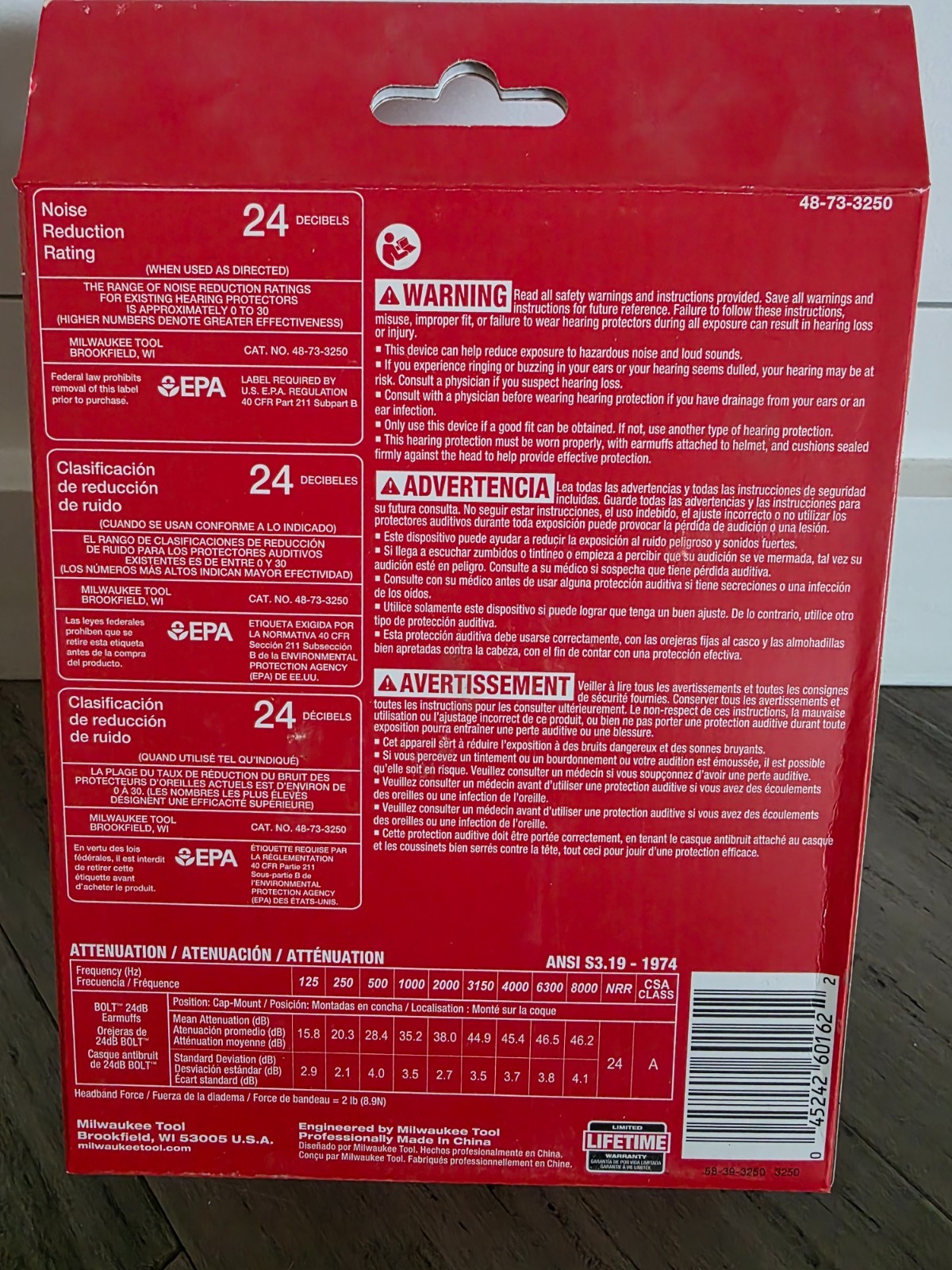 MILWAUKEE – 24dB EARMUFFS 48-73-3250 BOLT Adjustable Comfortable – NEW IN BOX