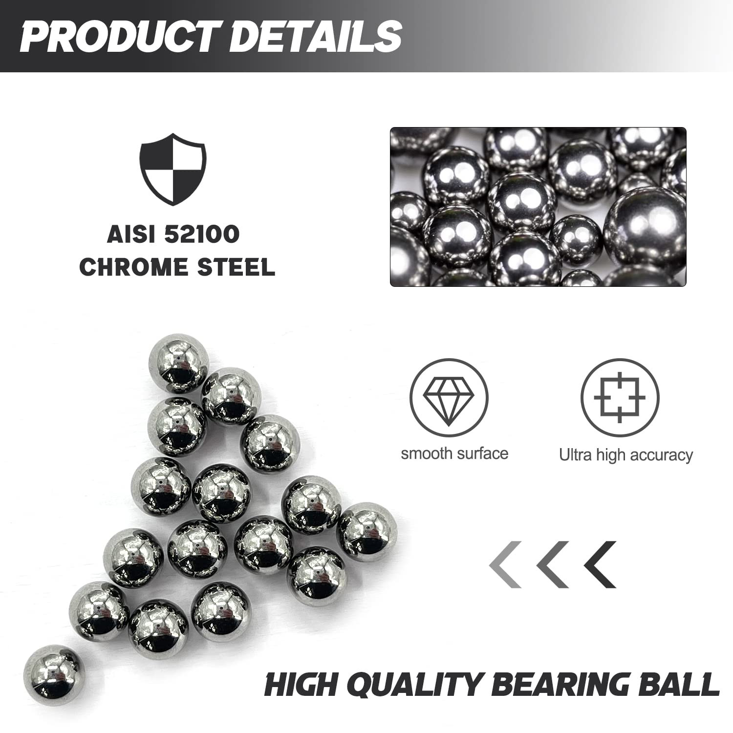 500 Pcs 0.3″Inch Steel Ball Bearing 8Mm Precision Bearings 5/16 Inch