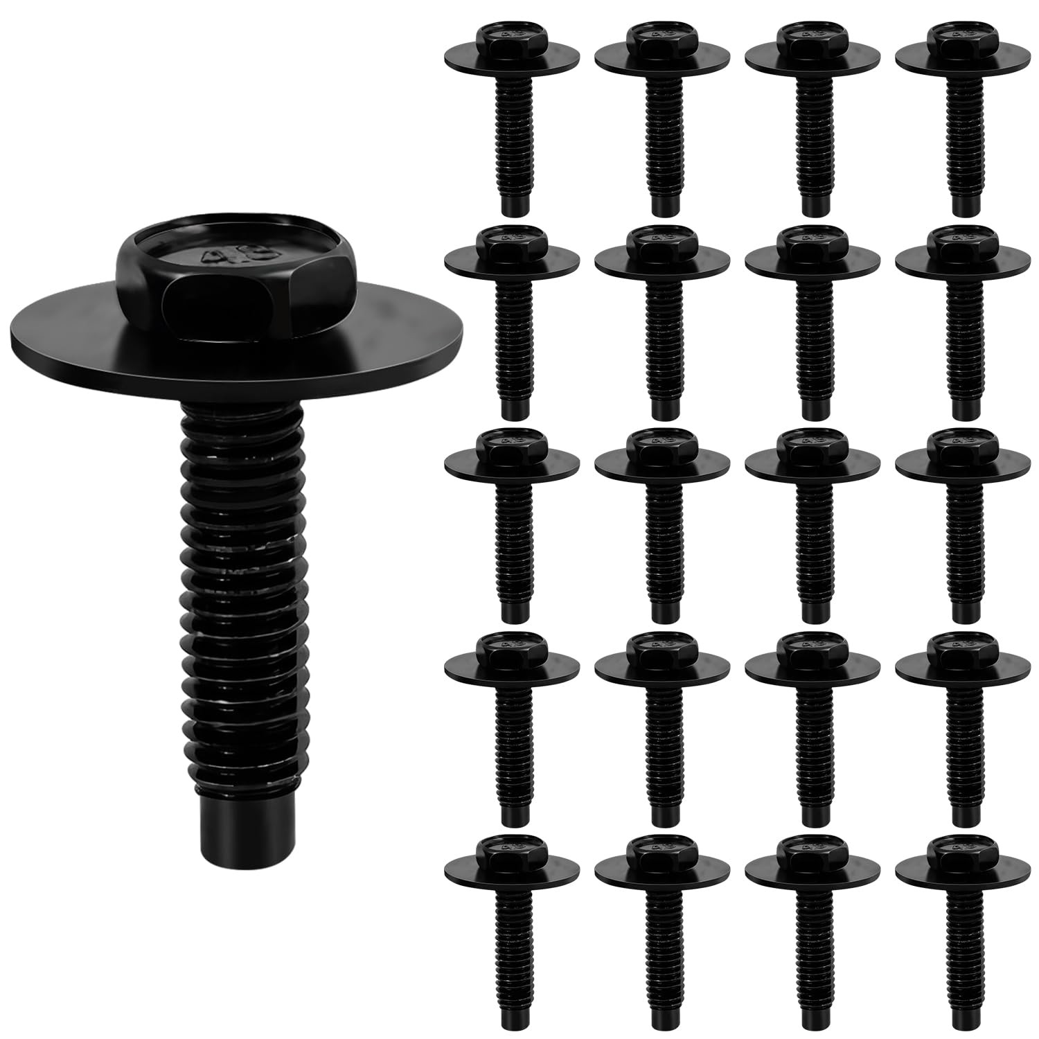 M6-1.0 U Clips Automotive Speed Nuts Hex Head Screws Kit Fender Bumper Clip 50pc