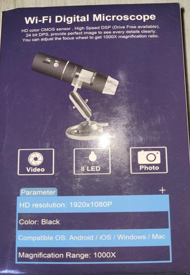 YINAMA WI-FI DIGITAL MICROSCOPE HD RESOLUTION 1920X1080P