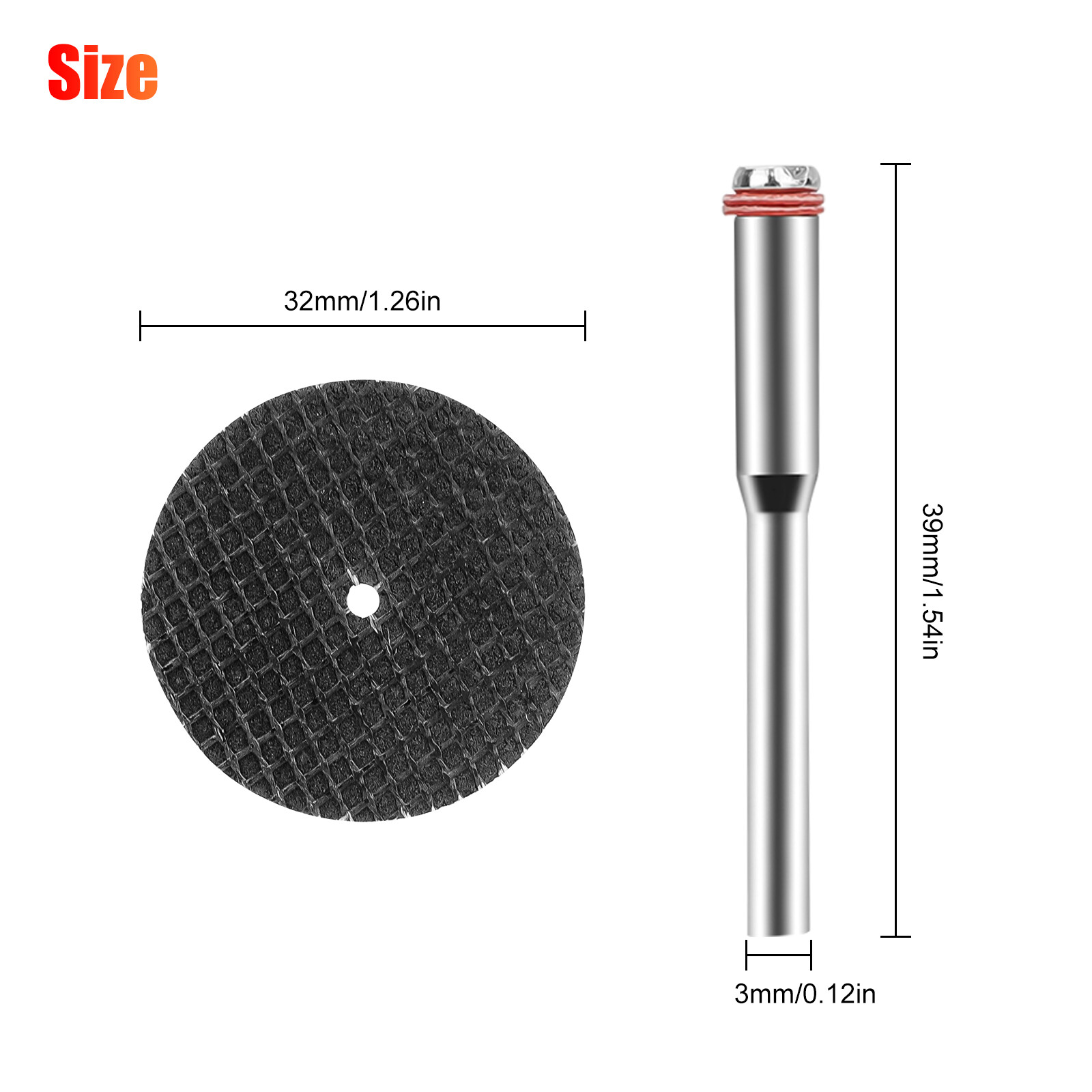 106Pcs 1/8in Fiberglass Reinforced Cutting Wheel For Dremel Rotary Cut Off Disc