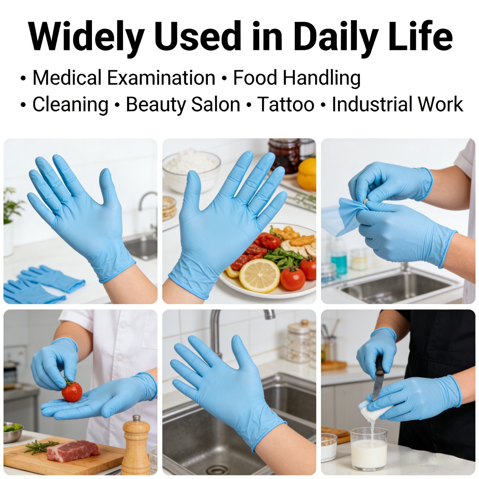 Blue Vinyl Synmax Exam Gloves Latex Free Powder Free Disposable Gloves 100pcs