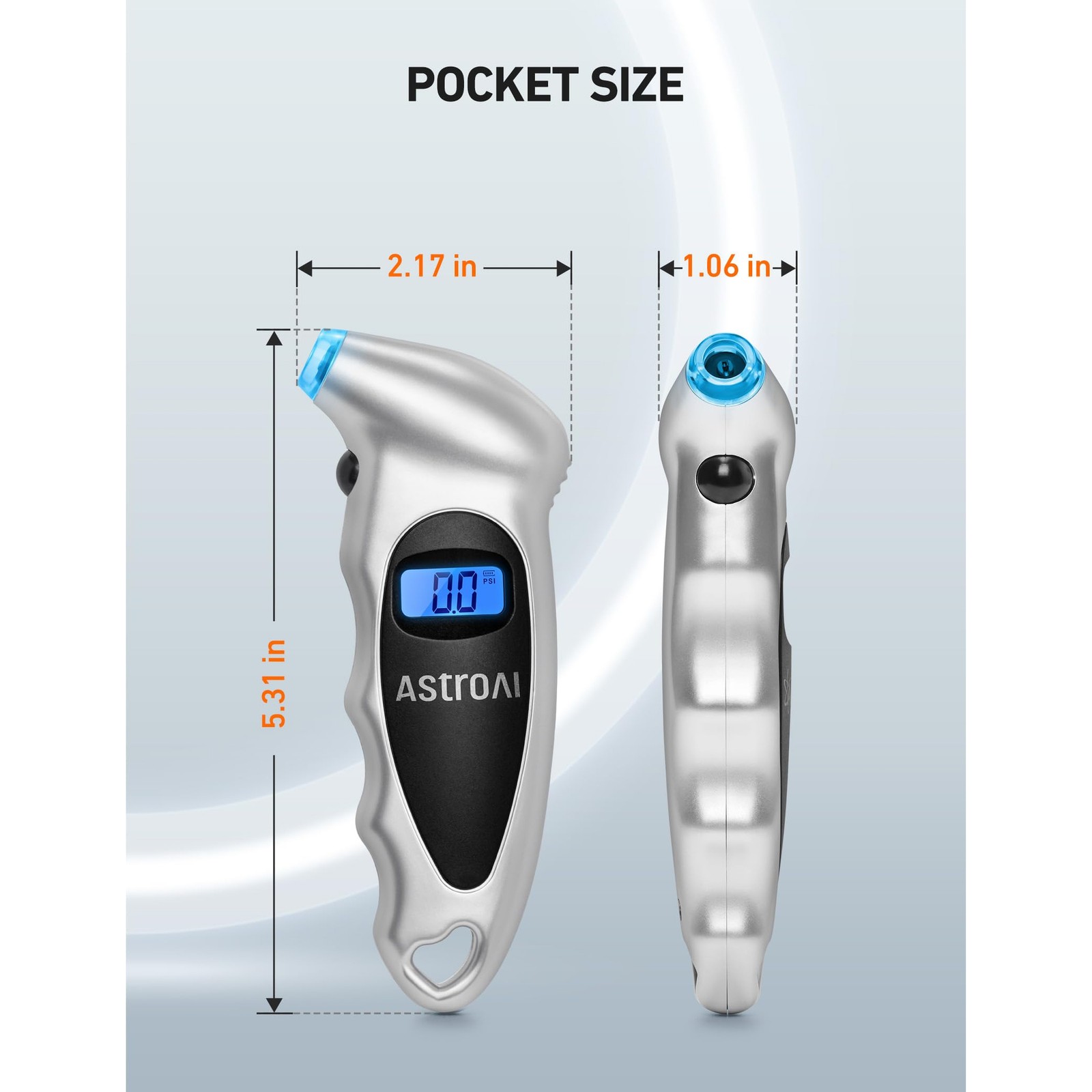 AstroAI Digital Tire Pressure Gauge 0-150PSI Calibrated to ANSI B40.7 +/-1PSI, A