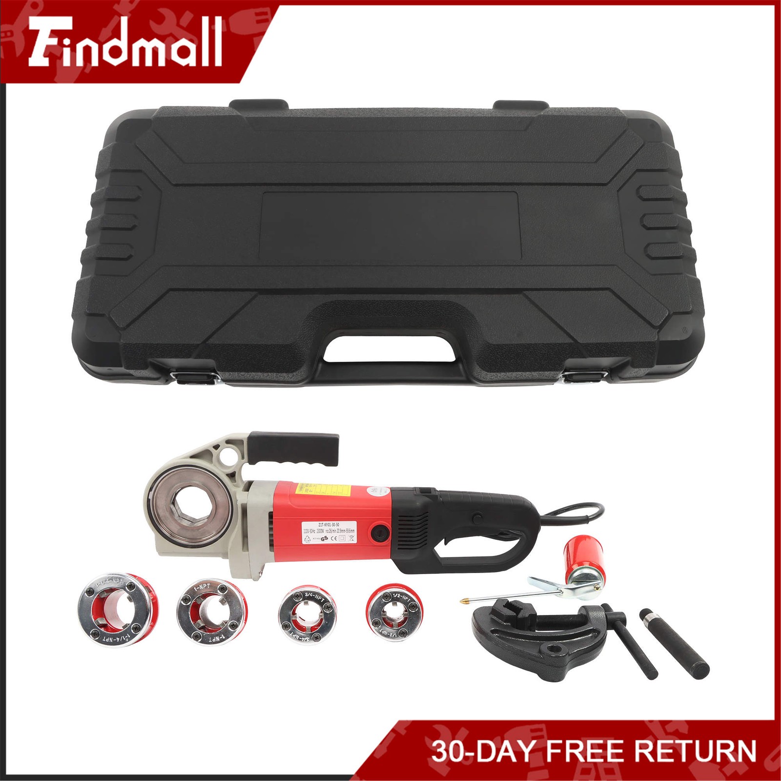 Findmall 2300W Pipe Threading Machine 1/2-1-1/4″ Electric Threader 4 Blades