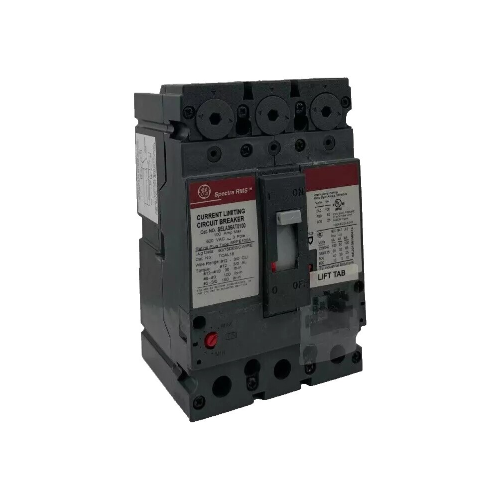 NIB – GE – SELA36AT0100 – Molded Case Circuit Breaker – 100A, 3-Phases, 600V