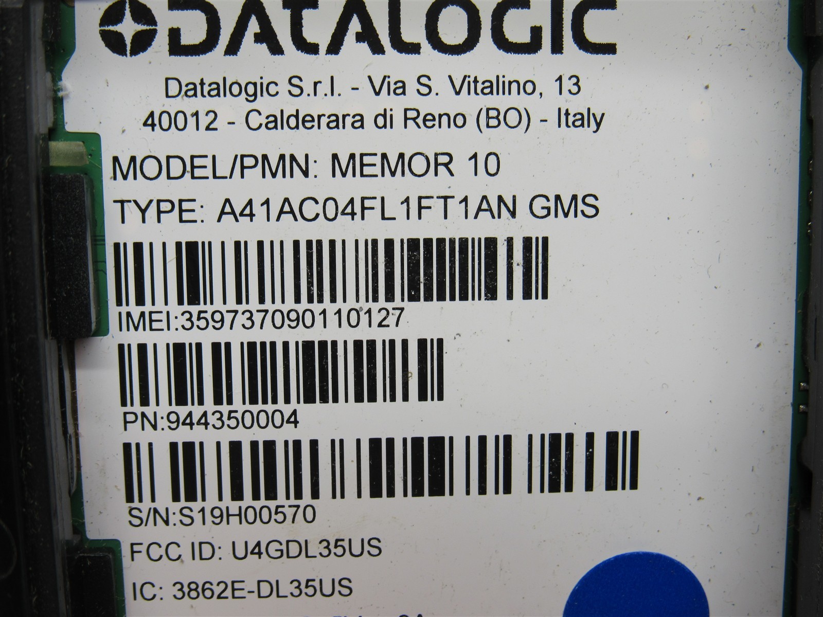 Datalogic Memor 10 Mobile Computer 944350004 Android 10 with Battery
