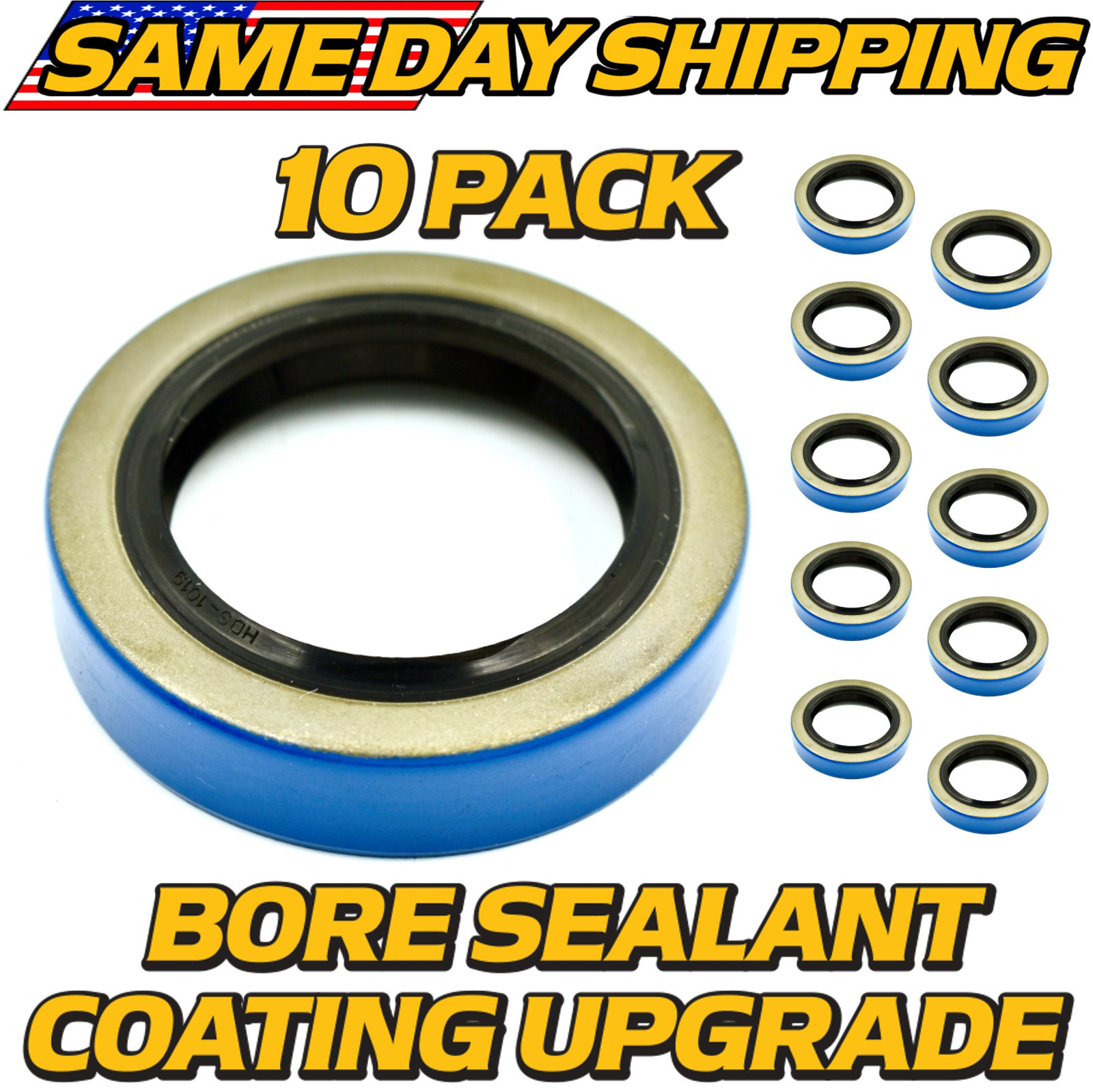 (10Pk) Double Lip Seal Replaces 171255TB 3500lb Trailer Axle 84 Spindle +SEALANT