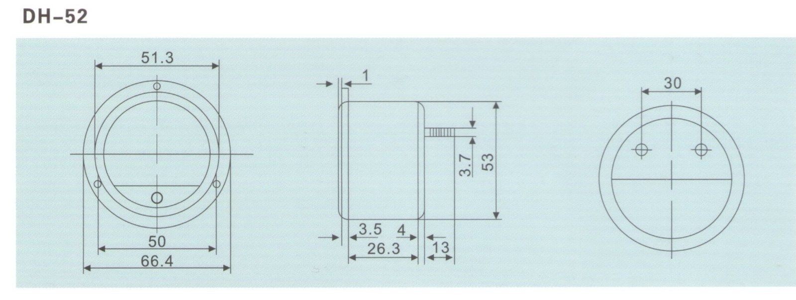 DC 0- 20A Round Analog Ammeter Panel Current Dia. 66.4mm DH52 direct connect
