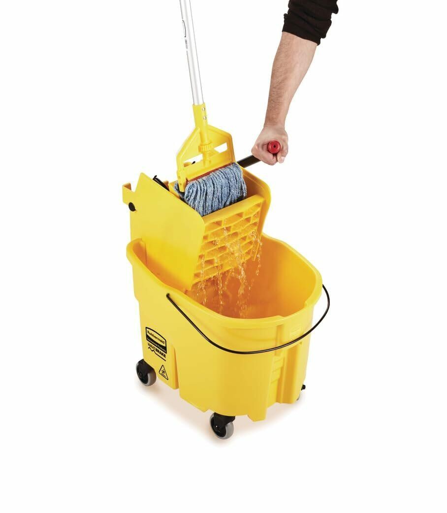 Rubbermaid Commercial Products WaveBrake 35 Qt. Side-Press Mop Bucket and