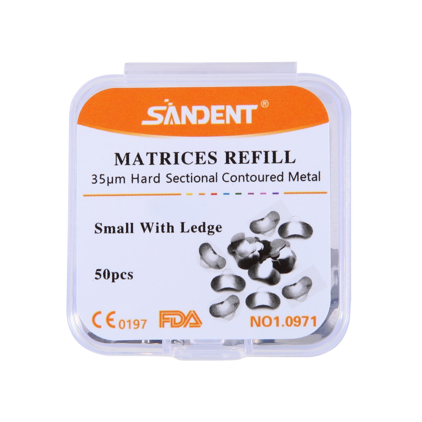 50 Pcs Dental Sectional Contoured Metal Matrices Refill Matrix Band Ledge Small