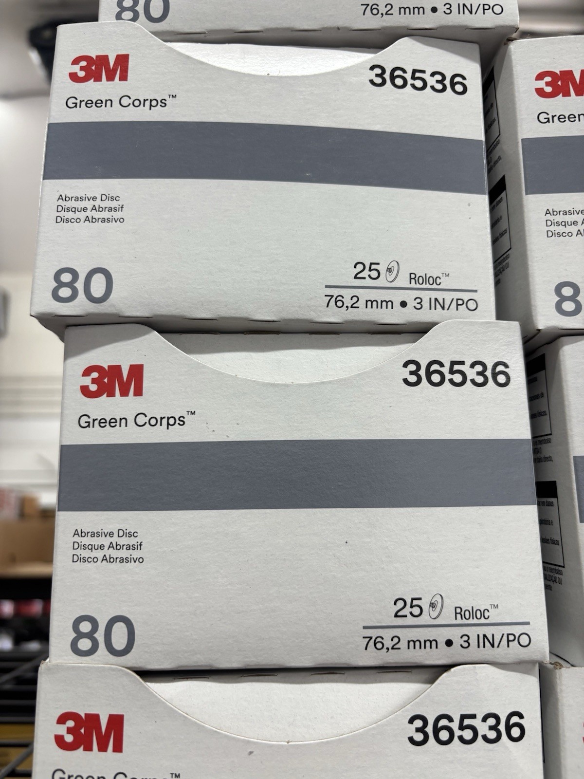 3M 36536 | Green Corps Roloc Disc, TR, 3.000″ x 80 Grit (Replaces 01406) {25pk}