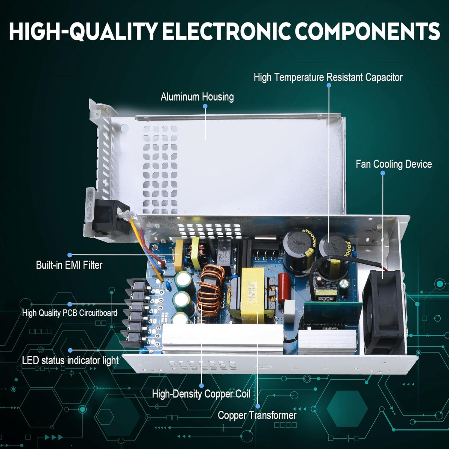 DC 12V 100A 1200W Switching Power Supply, 110V/220 V Power Supply AC to DC Conve