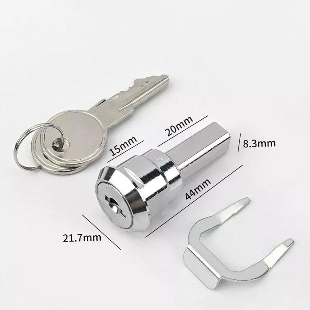 Silver Universal Stainless Steel Toolbox Lock Set with 180° Rotation – 4 Pieces