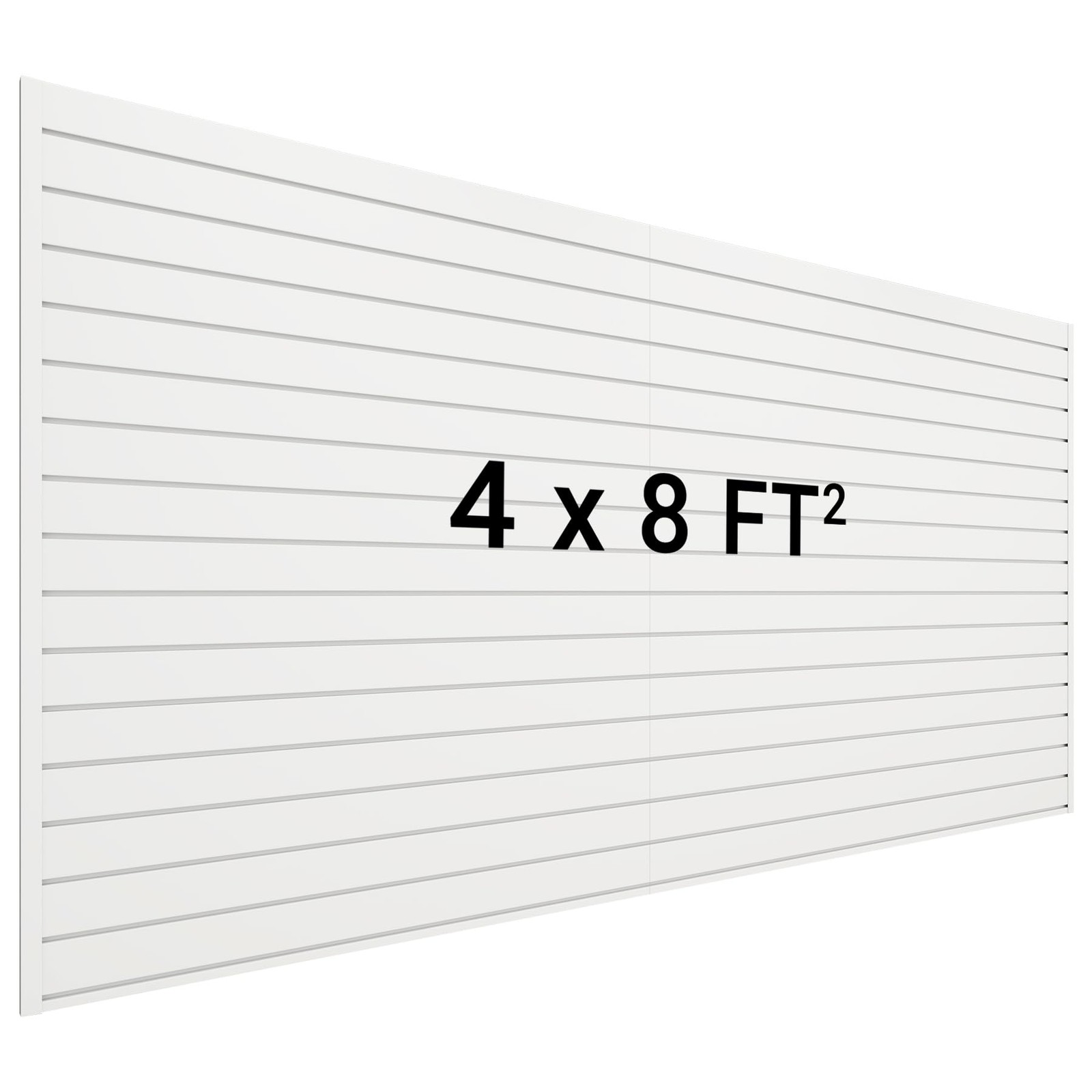 Slatwall Panel 8×4 FT Interlocking PVC Wall Mounted Garage Organizer White