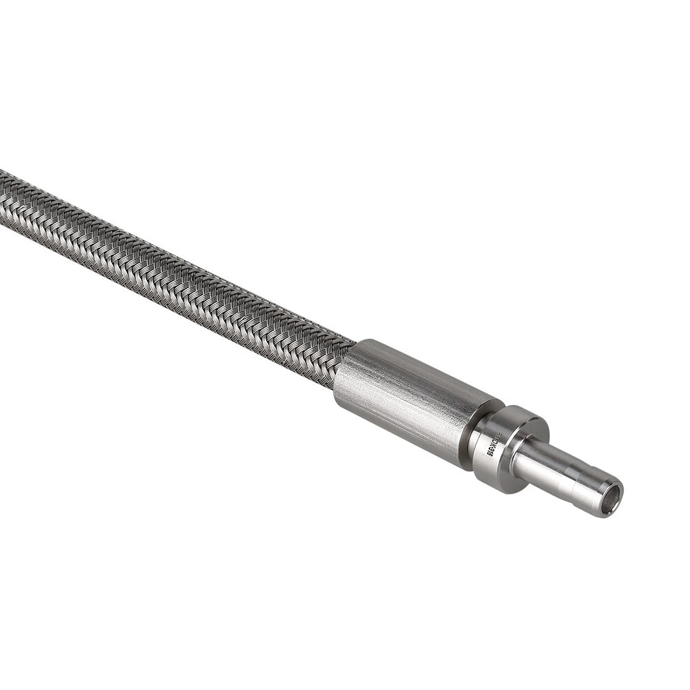FITOK PTFE-Lined Stainless Steel Braided Hose 1/2 in Tube Adapter 60 in Long