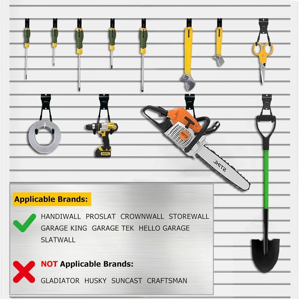 Slatwall Accessories 22 Pack Heavy Duty Steel Slatwall Hooks Garage Tool Hangers