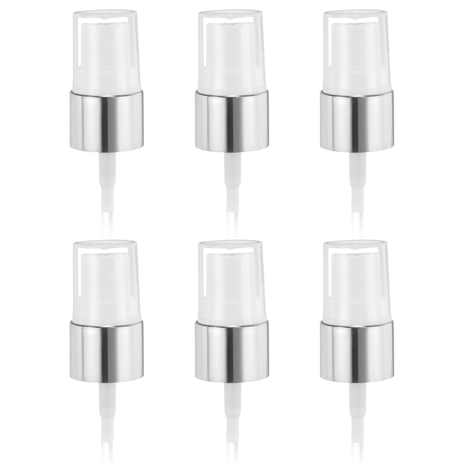 uxcell 6 Pcs Silver White Spray Top, 18/410 Fine Mist 18/410,