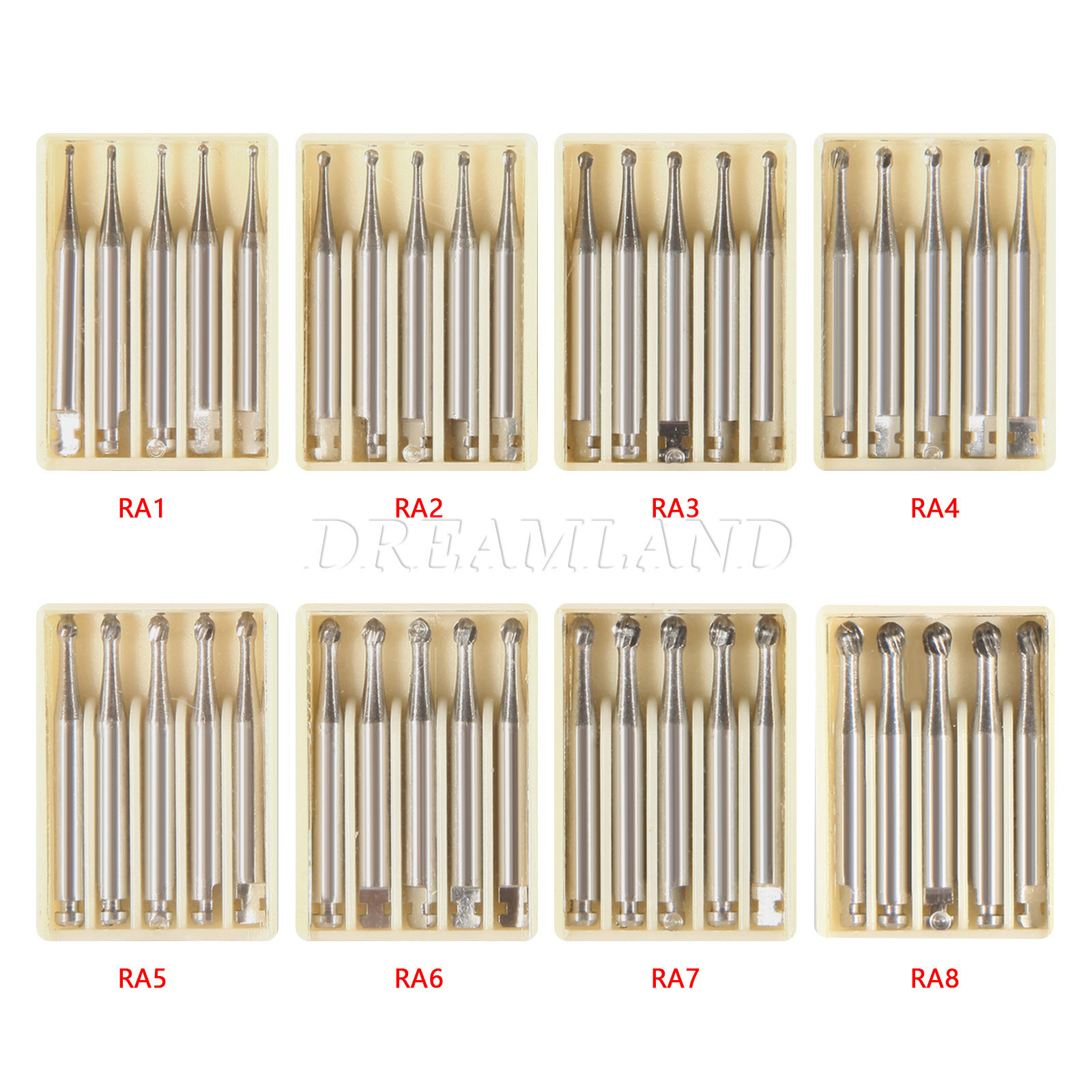 Dental Round Latch Carbide Bur RA 1 2 3 4 5 6 7 8 Midwest For Slow Low Speed