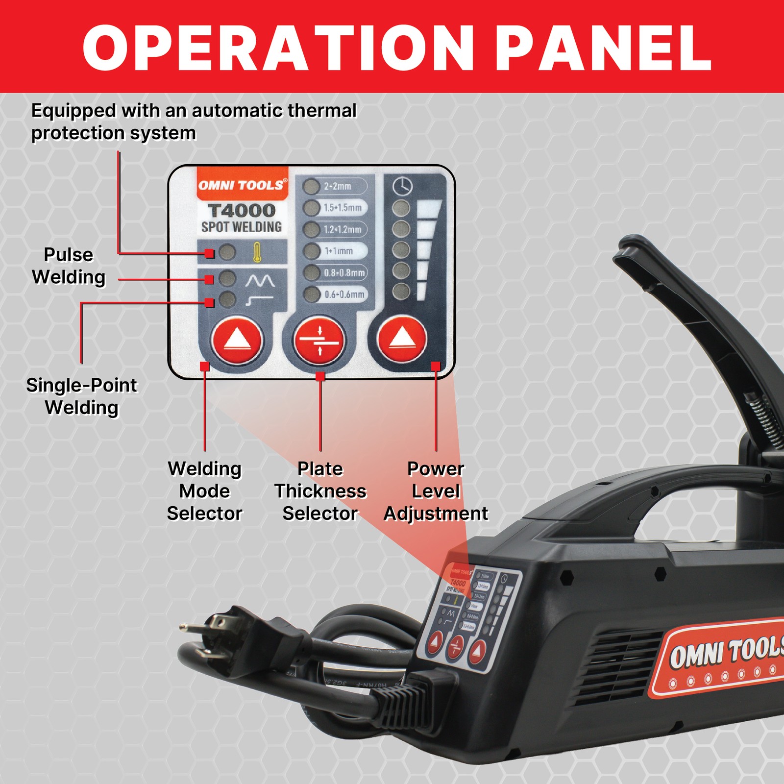 OMNI TOOLS T4000 Portable Spot Welding Machine 4000A Peak Current