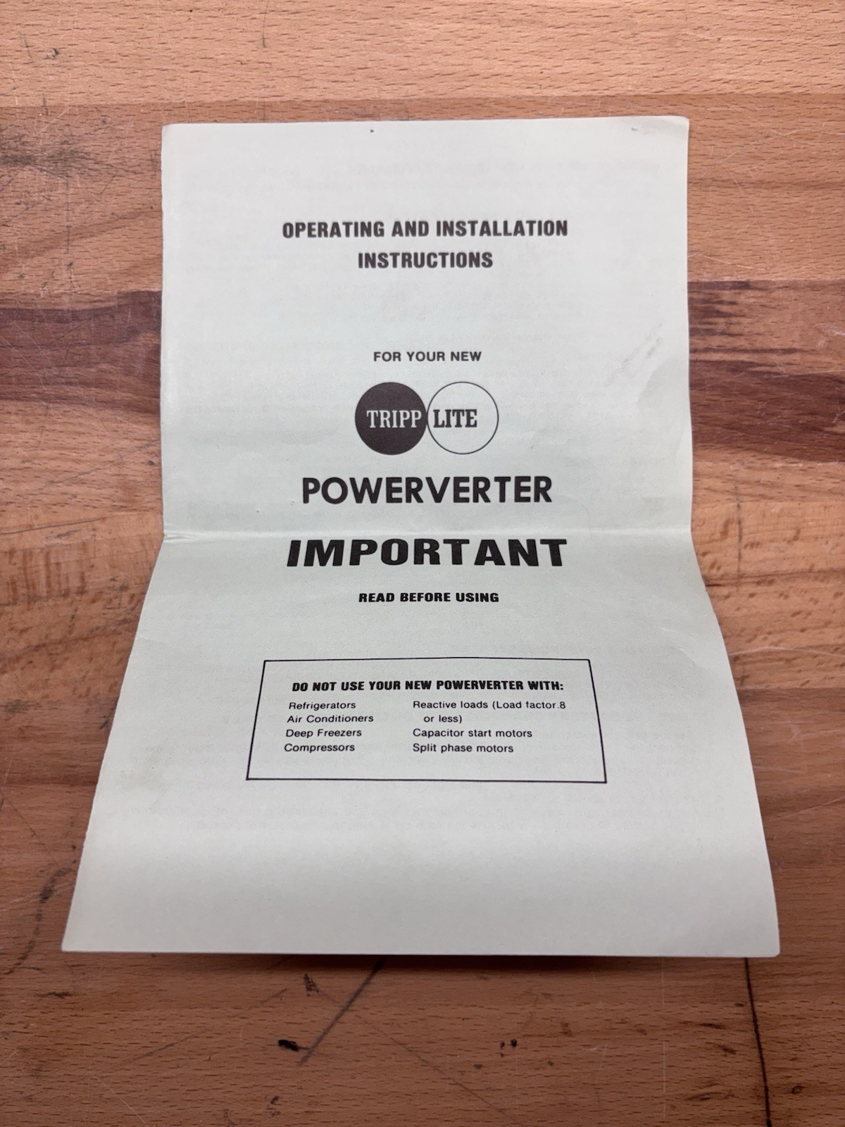 New open box TRIPP LITE PowerVerter PV-550 DC to AC power Inverter & Paperwork