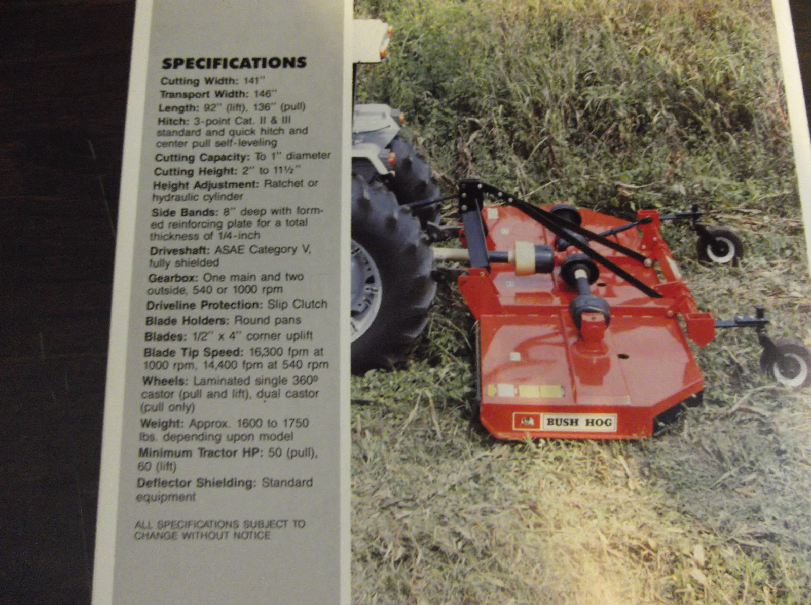 BUSH HOG 2512 SERIES ROTARY CUTTERS BROCHURE