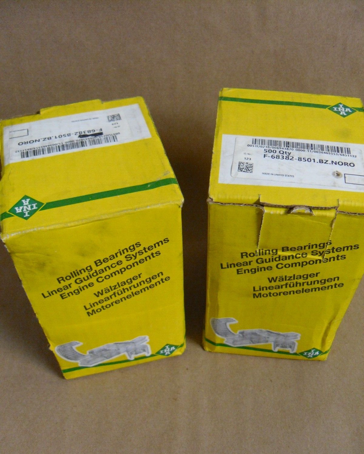 (600 + PCS) INA F68382- 8501 BZ NEEDLE ROLLER 19.38MM LENGTH, 8.07MM THICK