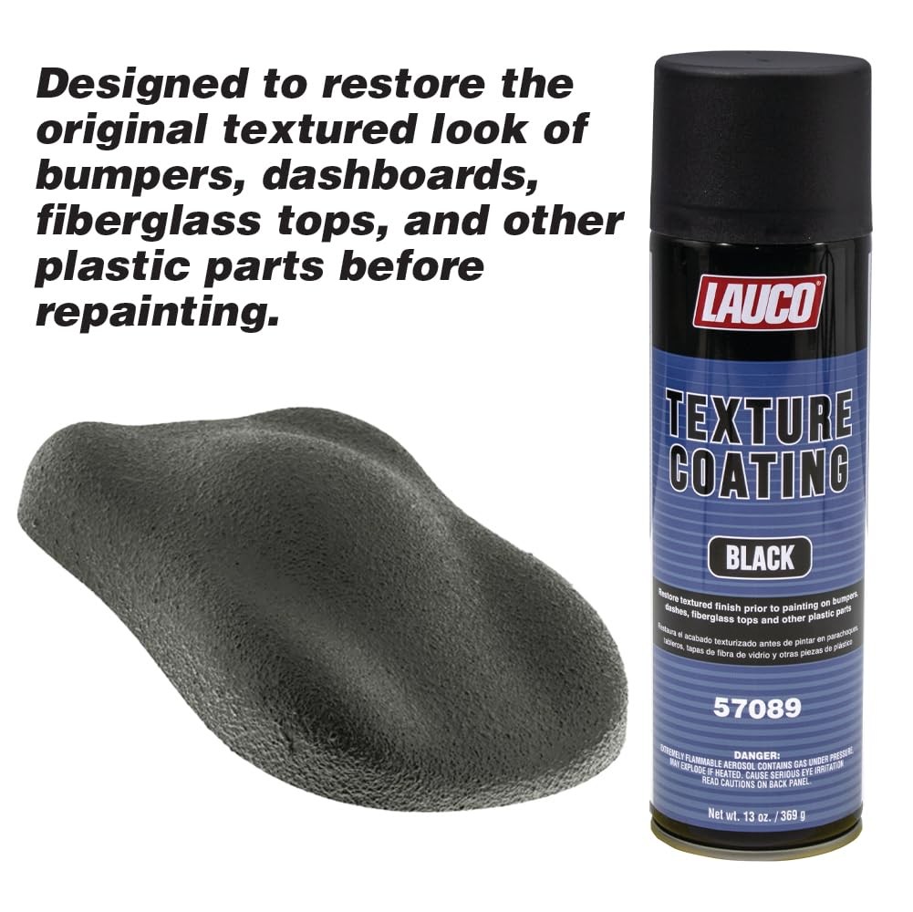 LAUCO Texture Coating Black 13 oz Aerosol Spray, Professional Automotive Trim