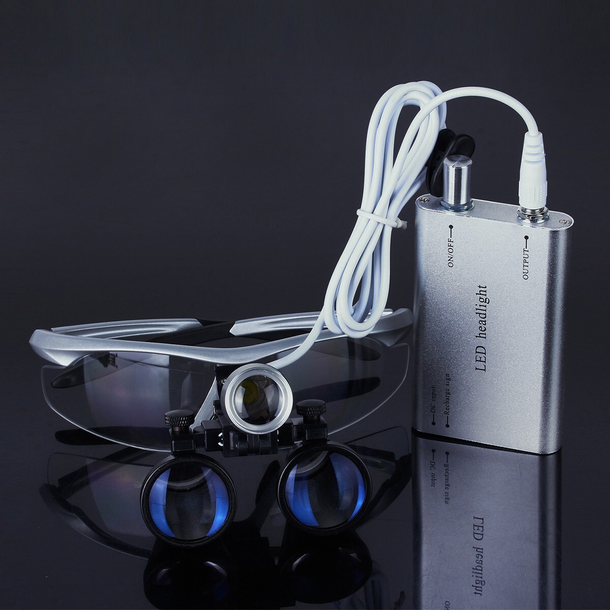 3.5X Dental Loupes 3W Portable LED Head Light Medical Surgical Glasses Loupe