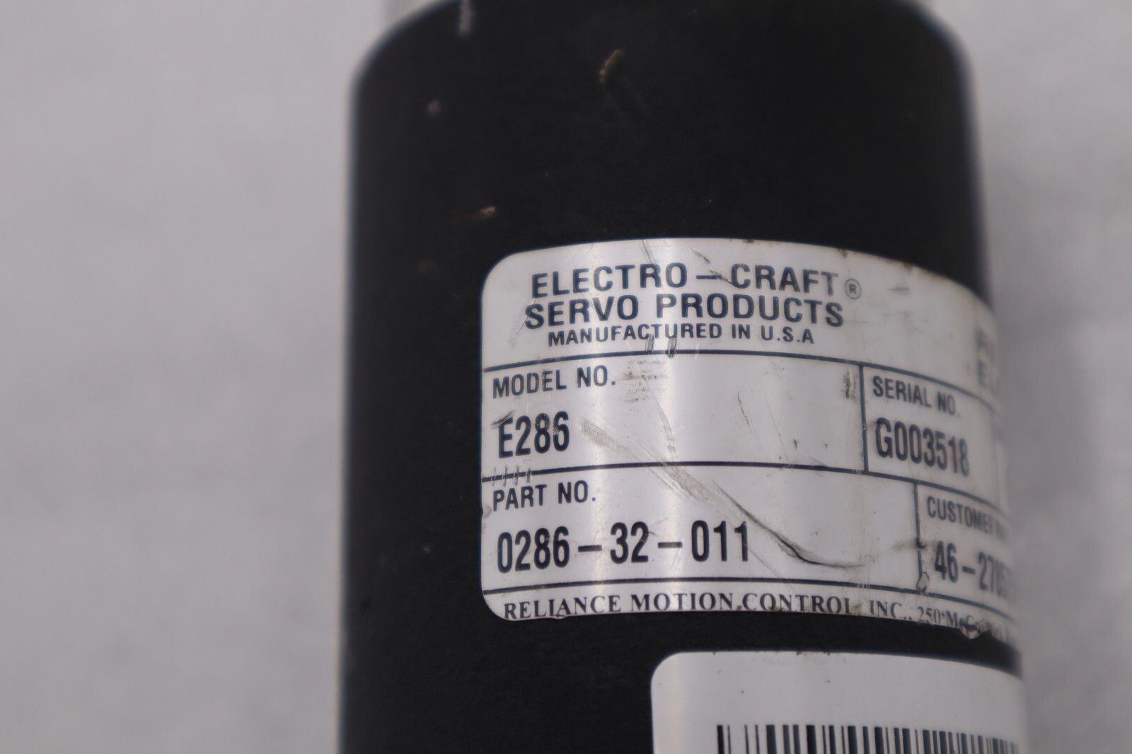 Reliance Electro Craft Model E286 Brushless Servo Motor STOCK B-1566