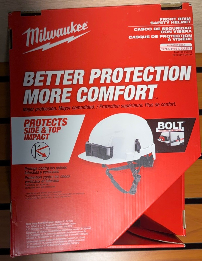 Milwaukee 48-73-1337 Gray Front Brim Helmet with BOLT – Type 2, Class E
