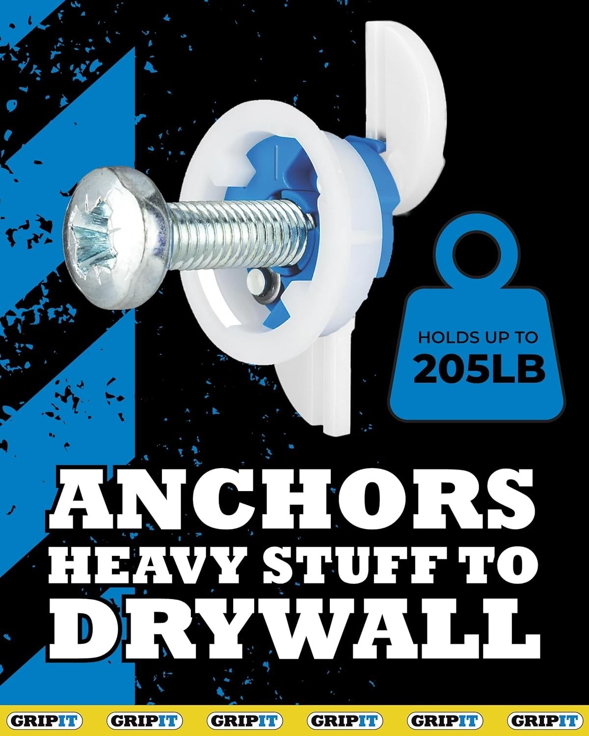 Blue Drywall Anchors | Pack of 4 Up to 205Ibs/93kg | Heavy Duty Drywall Ancho…