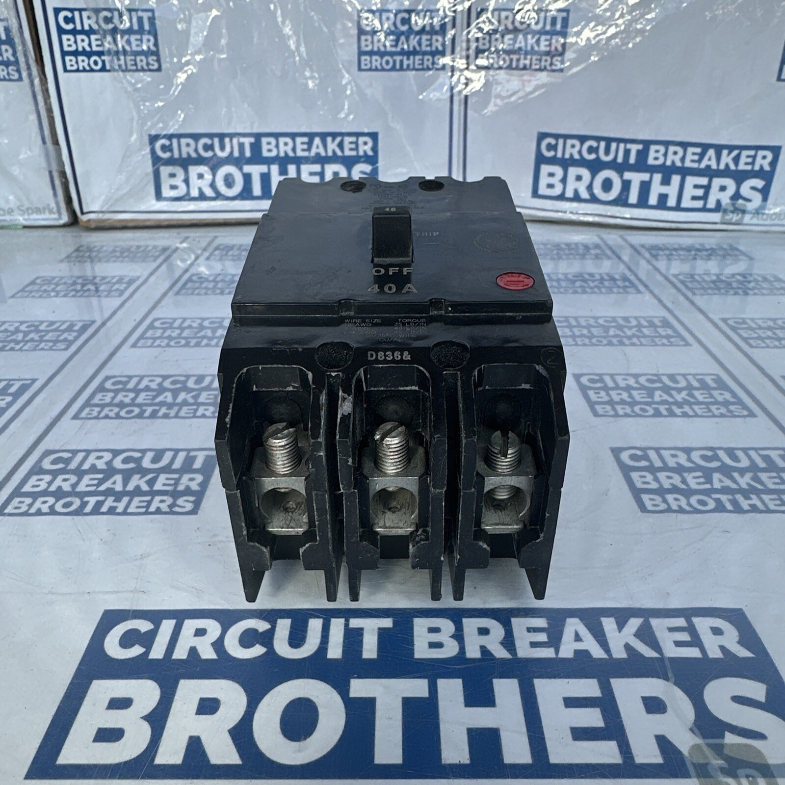 GE TEY340 40Amp 480/277V 3 Pole Circuit Breaker-Warranty (Ship Same ￼Day)