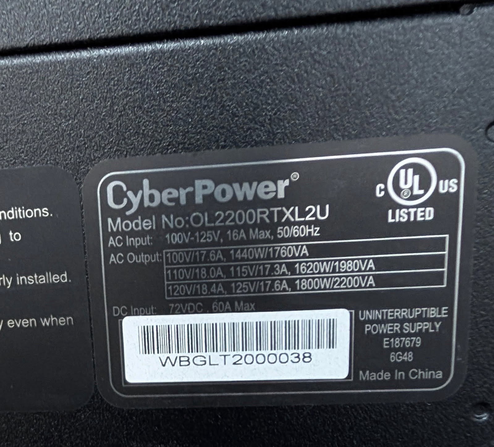 CyberPower OL2200RTXL2U Smart App Online UPS