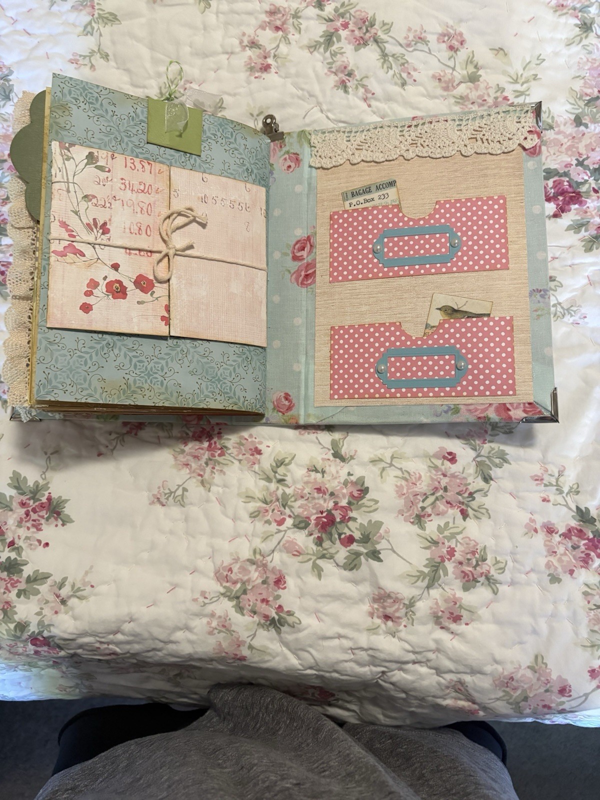 Handmade Keepsake Journal 14 double sided pages, “Whimsical Animals”