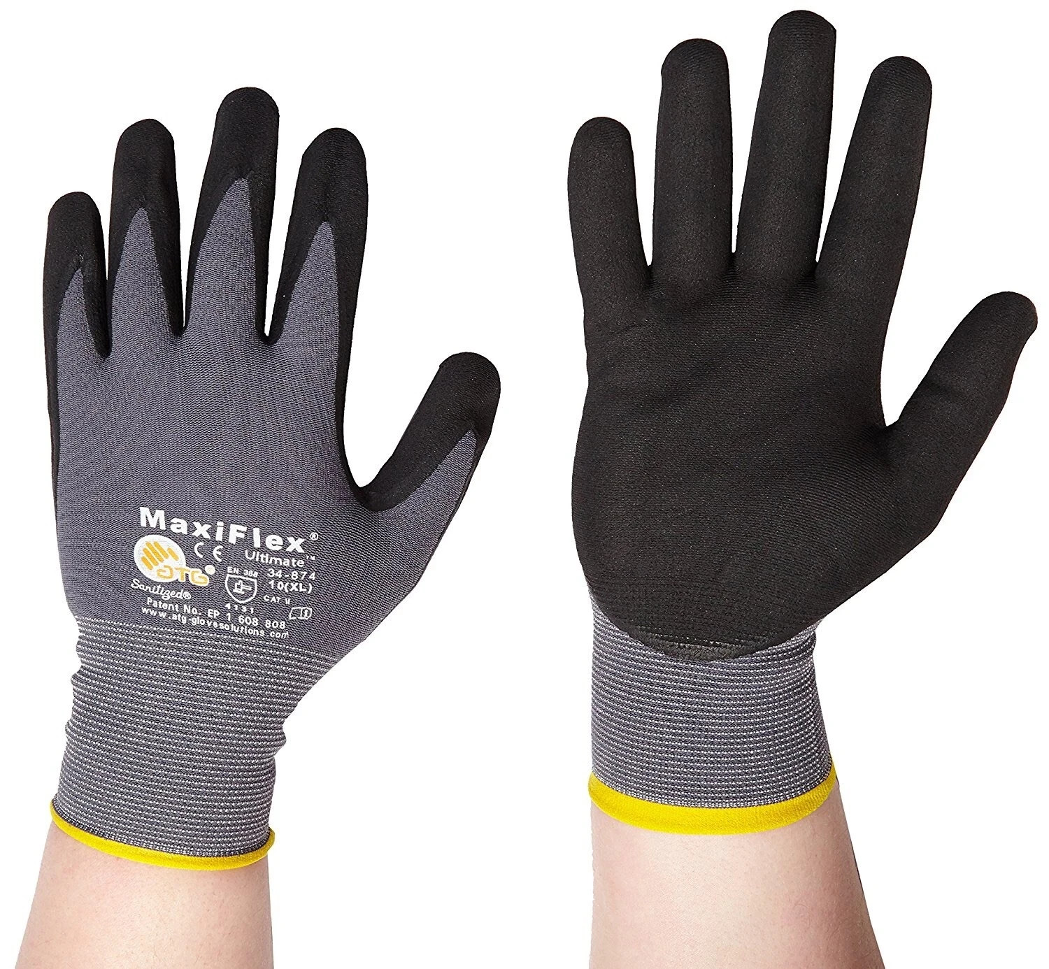 PIP 34-874 MaxiFlex Ultimate Nitrile Micro-Foam Coated Gloves – 3 Pack