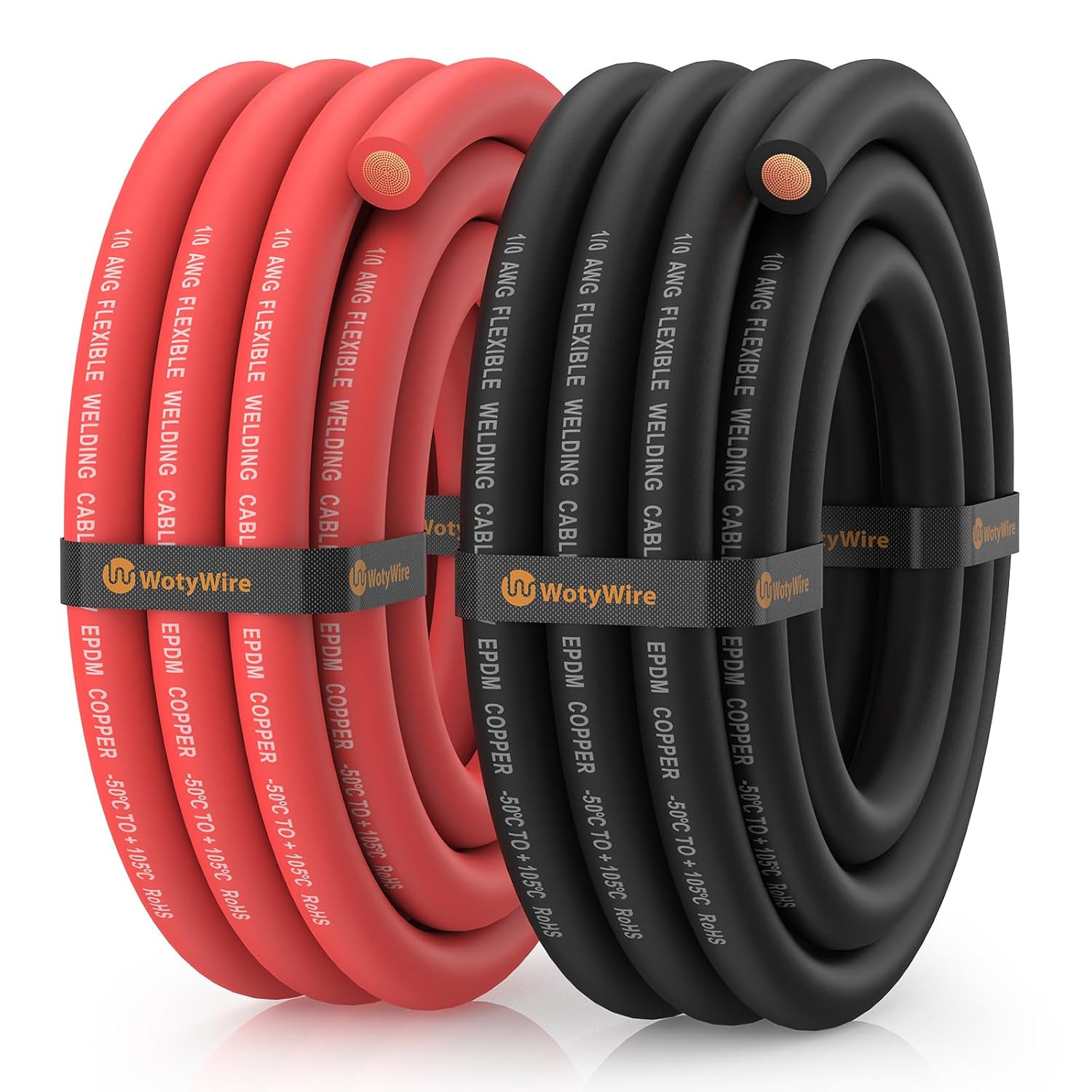 4 Gauge Wire Battery Cable, 4 AWG EPDM Welding Cable with Oxygen-Free Copper, Fl