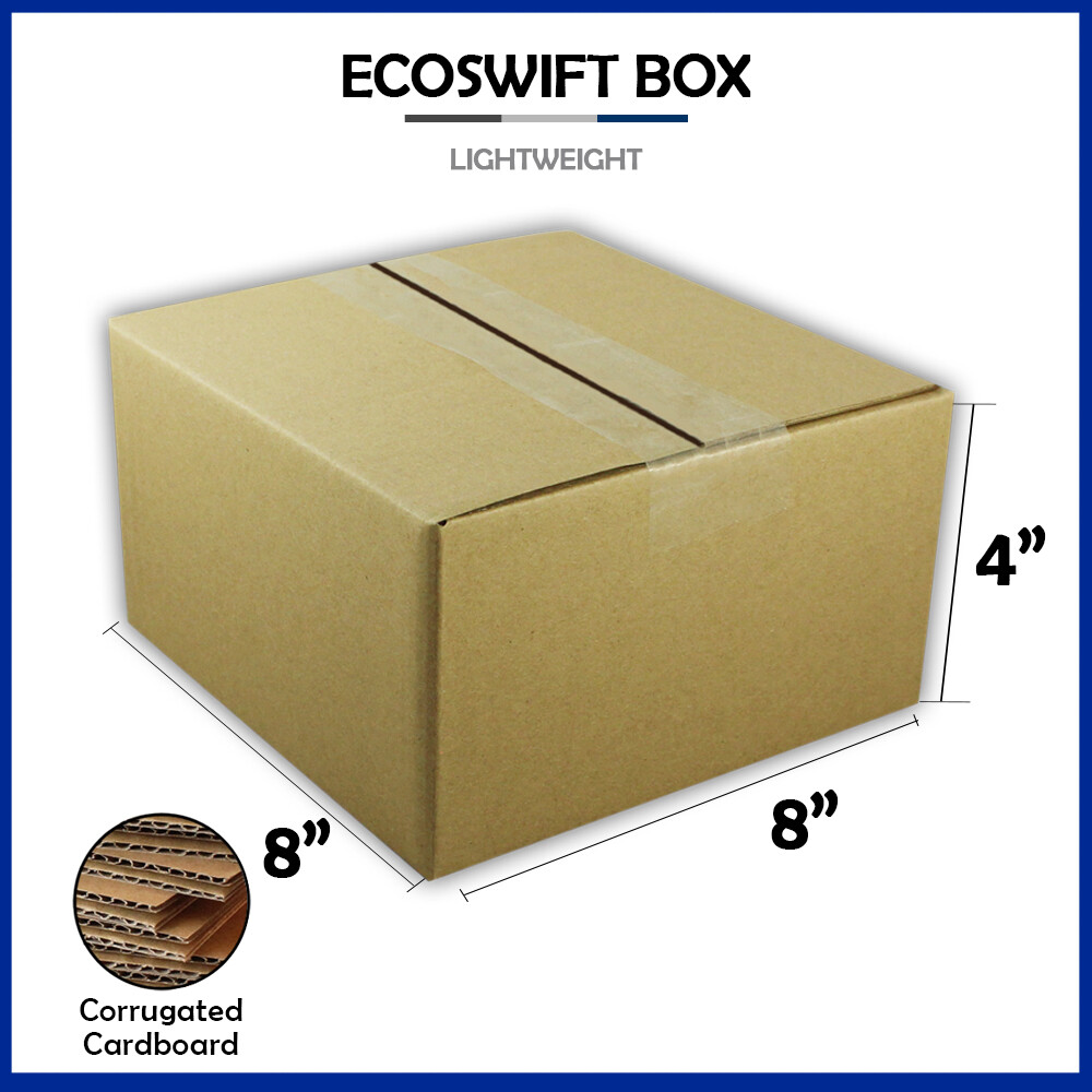 1-Box 8x8x4 «EcoSwift» Brand Cardboard Packing Mailing Shipping Corrugated