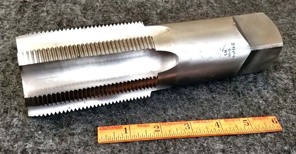 New York 2-3/4”-8N (2-3/4×8, 2.75”x8) 6 Flute Plug Tap – Excellent