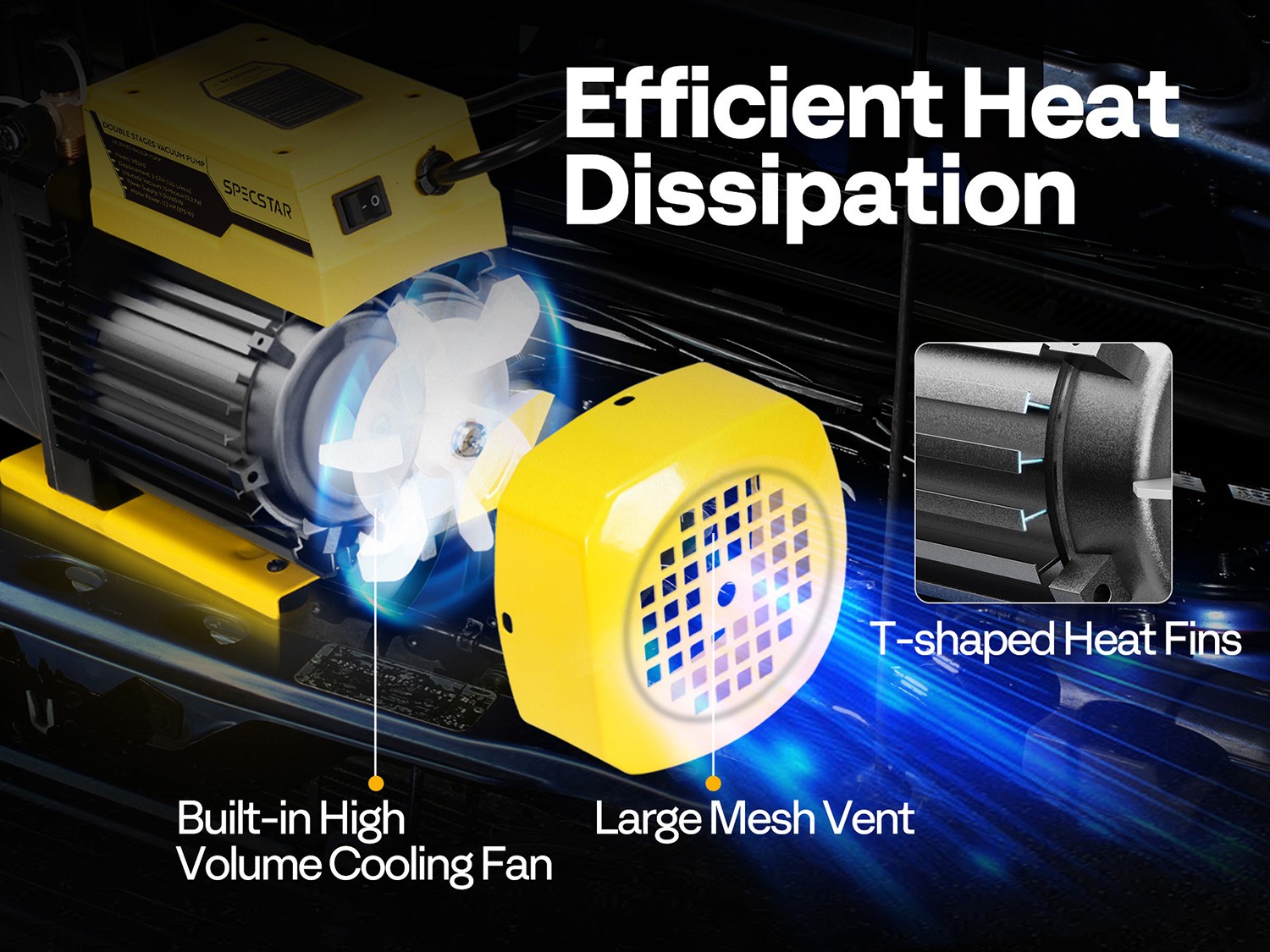 5CFM 1/2HP Dual Stage HVAC AC Vacuum Pump for R410A R134A R22 with 2 Oil Bottles