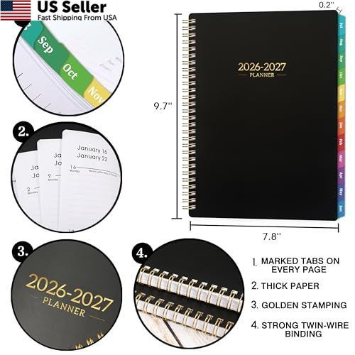 2026-2027 Planner – Calendar/Planner 8 inches X 10 inches, Black