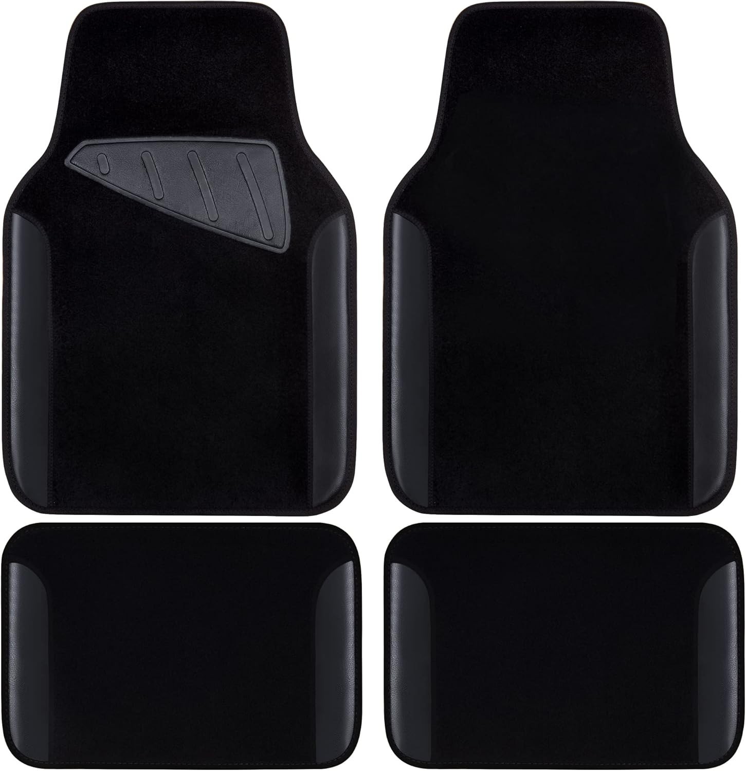 CAR PASS Waterproof Universal Fit Car Floor Mats, Faux Leather Car Carpet Mats,