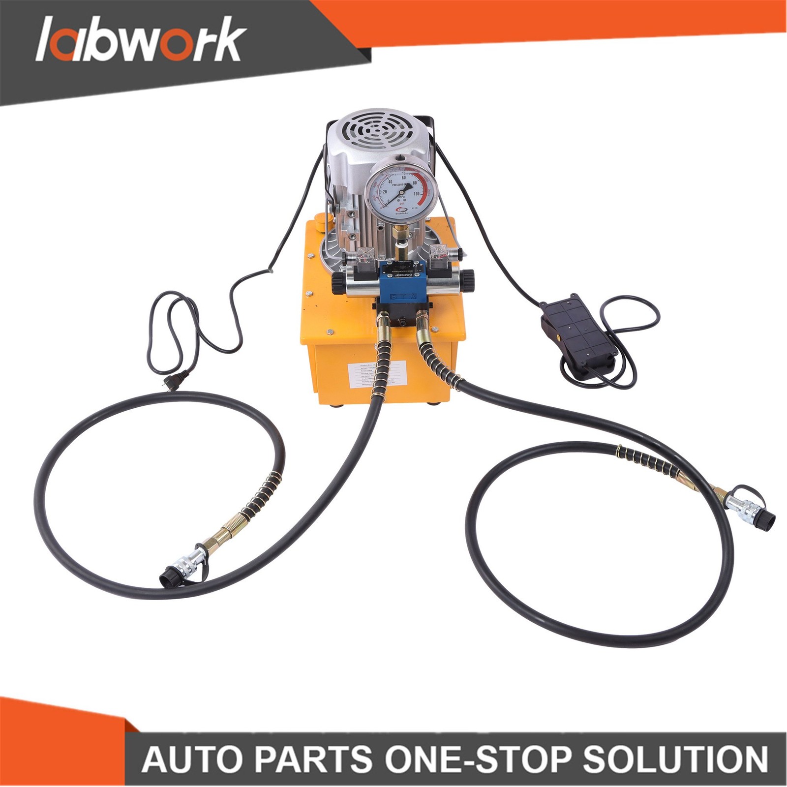 Labwork 10000 PSI Double Acting Hydraulic Pump 8L 0.7L/min 750W 110V