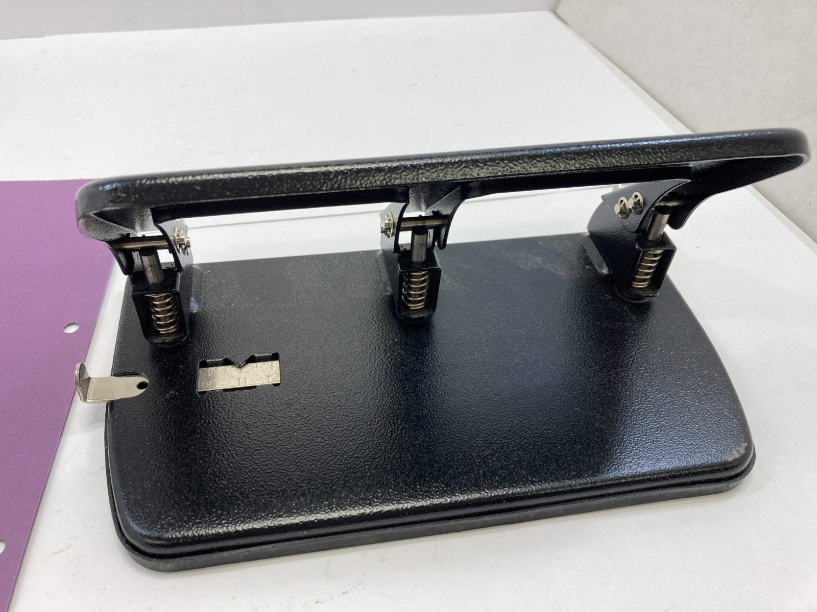 Heavy Duty 3 Hole Punch with Holding Bin For Punchouts ~ Pre Owned