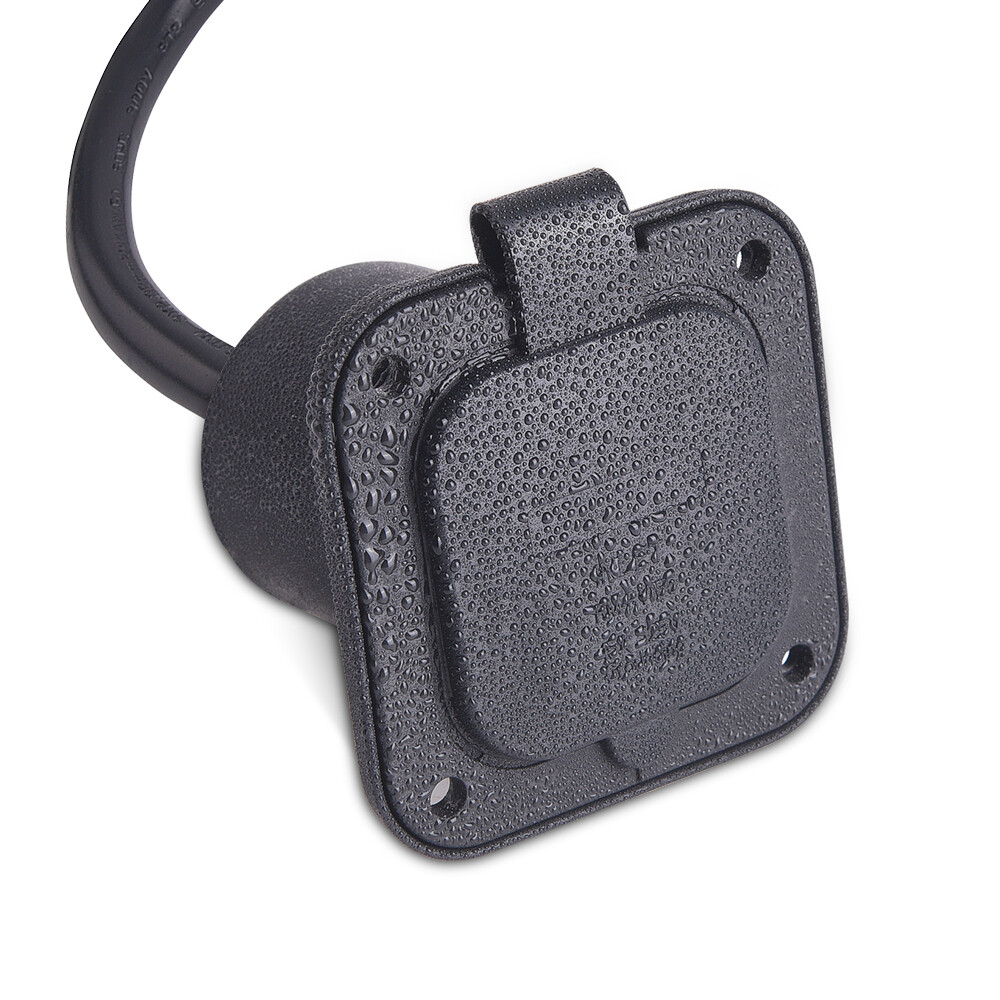 15 Amp 125V AC Port Plug Inlet Port 18″ Extension for Marine Boat RV Camper